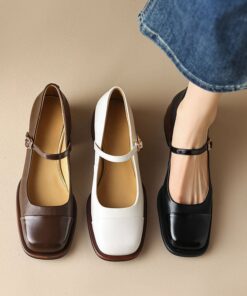CHIKO Cheyla Square Toe Block Heels Mary Jane Shoes
