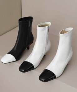 CHIKO Chinira Square Toe Kitten Heels Ankle Boots