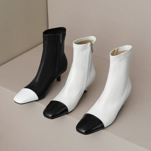 Buy CHIKO Chinira Square Toe Kitten Heels Ankle Boots online shopping cheap