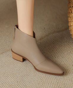 CHIKO Chloe Pointy Toe Block Heels Ankle Boots