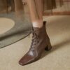 Buy CHIKO Cora Square Toe Block Heels Ankle Boots online shopping cheap