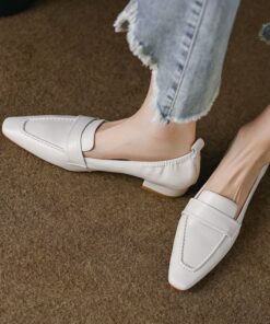 CHIKO Crisana Square Toe Block Heels Loafers Shoes