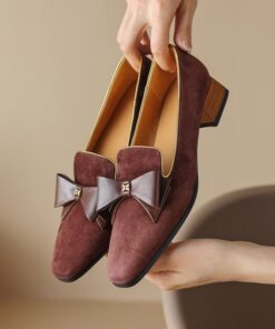 CHIKO Darnisha Square Toe Block Heels Loafers Shoes