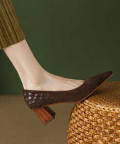 CHIKO Dawnetta Pointy Toe Block Heels Pumps Shoes