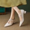 Buy CHIKO Deondra Square Toe Block Heels T-Strap Shoes online shopping cheap
