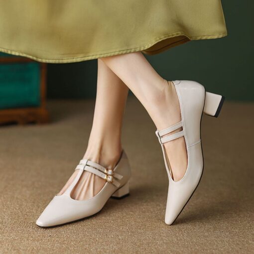 Buy CHIKO Deondra Square Toe Block Heels T-Strap Shoes online shopping cheap