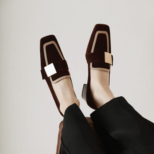 Buy CHIKO Diomira Square Toe Block Heels Loafers Shoes online shopping cheap