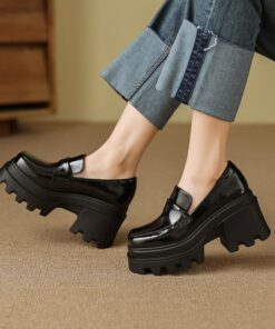 CHIKO Donisha Square Toe Block Heels Loafers Shoes