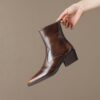Buy CHIKO Elizabeth Pointy Toe Block Heels Ankle Boots online shopping cheap