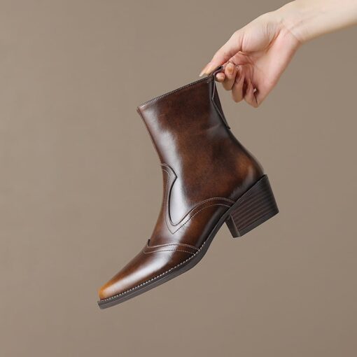 Buy CHIKO Elizabeth Pointy Toe Block Heels Ankle Boots online shopping cheap