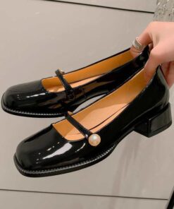 CHIKO Emaleigh Square Toe Block Heels Mary Jane Shoes