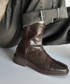 CHIKO Everly Square Toe Block Heels Ankle Boots