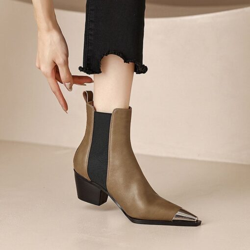 Buy CHIKO Faraji Square Toe Block Heels Ankle Boots online shopping cheap