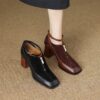 Buy CHIKO Fatema Square Toe Block Heels Pumps Shoes online shopping cheap