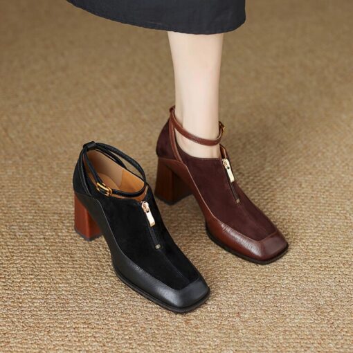 Buy CHIKO Fatema Square Toe Block Heels Pumps Shoes online shopping cheap