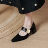 CHIKO Floramaria Square Toe Block Heels Mary Jane Shoes