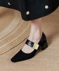 CHIKO Floramaria Square Toe Block Heels Mary Jane Shoes