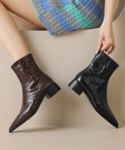 CHIKO Gabriella Pointy Toe Block Heels Ankle Boots