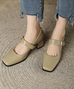 CHIKO Garbine Square Toe Block Heels Mary Jane Shoes