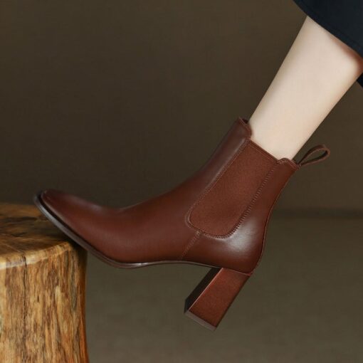 Buy CHIKO Ginesa Square Toe Block Heels Ankle Boots online shopping cheap