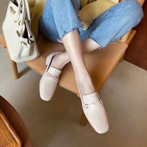 Buy CHIKO Glaucia Square Toe Block Heels Loafers Shoes online shopping cheap