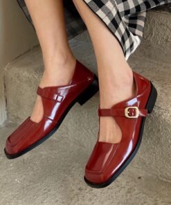 CHIKO Gunda Square Toe Block Heels Mary Jane Shoes