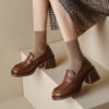 Buy CHIKO Halla Square Toe Block Heels Loafers Shoes online shopping cheap