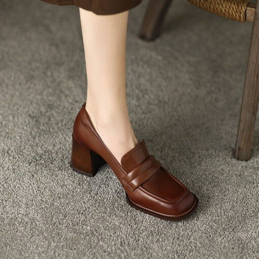 Buy CHIKO Halle Square Toe Block Heels Loafers Shoes online shopping cheap