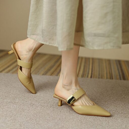 Buy CHIKO Haneen Pointy Toe Kitten Heels Clogs/Mules Shoes online shopping cheap
