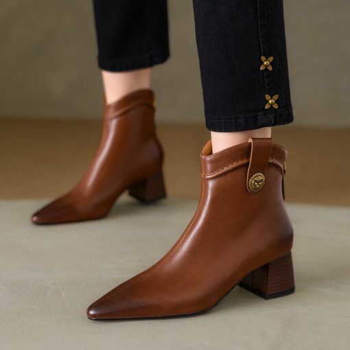 Buy CHIKO Haya Pointy Toe Block Heels Ankle Boots online shopping cheap