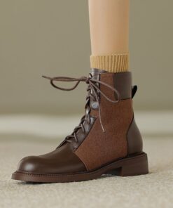 CHIKO Hayfa Round Toe Block Heels Ankle Boots