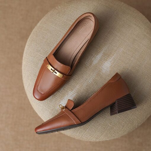 Buy CHIKO Hernanda Square Toe Block Heels Loafers Shoes online shopping cheap