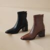 Buy CHIKO Huda Square Toe Block Heels Ankle Boots online shopping cheap
