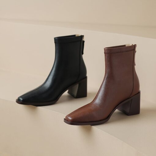 Buy CHIKO Huda Square Toe Block Heels Ankle Boots online shopping cheap