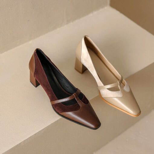 Buy CHIKO Huyana Square Toe Block Heels T-Strap Shoes online shopping cheap