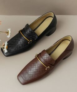 CHIKO Imena Square Toe Block Heels Loafers Shoes