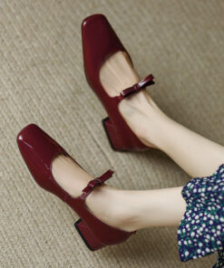 CHIKO Inca Square Toe Block Heels Mary Jane Shoes