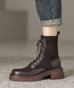 CHIKO Inocencia Round Toe Block Heels Ankle Boots