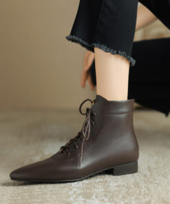 CHIKO Iris Pointy Toe Block Heels Ankle Boots