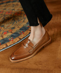 CHIKO Issa Round Toe Block Heels Loafer Flats