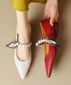 CHIKO Jaclynn Pointy Toe Block Heels Mary Jane Shoes