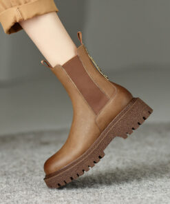 CHIKO Jadzia Round Toe Block Heels Ankle Boots