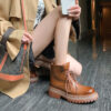 Buy CHIKO Jaione Round Toe Block Heels Ankle Boots online shopping cheap