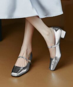 CHIKO Jakelin Square Toe Block Heels Mary Jane Shoes