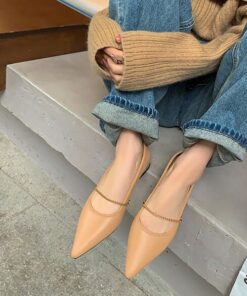 CHIKO Jakki Pointy Toe Block Heels Mary Jane Shoes