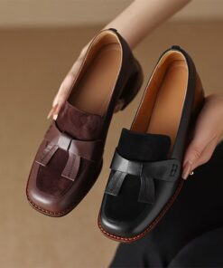 CHIKO Jalysa Square Toe Block Heels Loafers Shoes