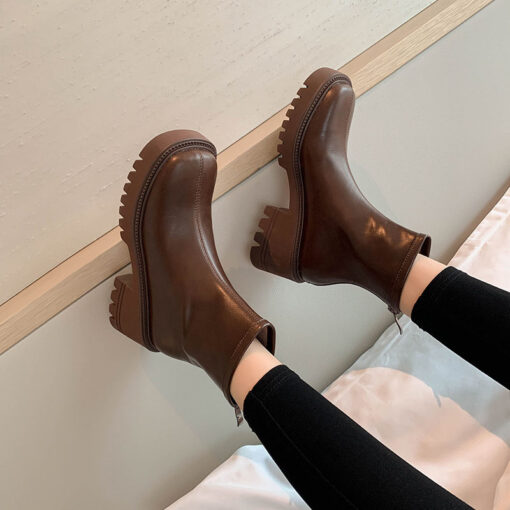 Buy CHIKO Jamecia Square Toe Block Heels Ankle Boots online shopping cheap