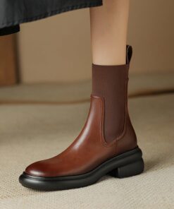 CHIKO Jameela Round Toe Block Heels Ankle Boots