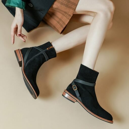 Buy CHIKO Jamelia Round Toe Block Heels Ankle Boots online shopping cheap