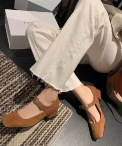 CHIKO Jamira Square Toe Block Heels Mary Jane Shoes
